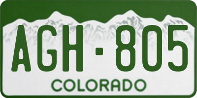 CO license plate AGH805