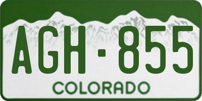 CO license plate AGH855