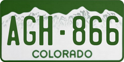 CO license plate AGH866