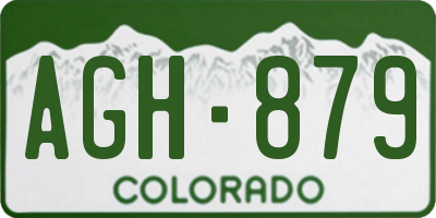 CO license plate AGH879