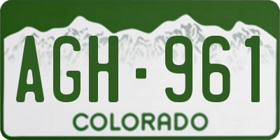 CO license plate AGH961