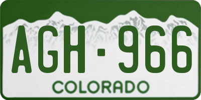 CO license plate AGH966