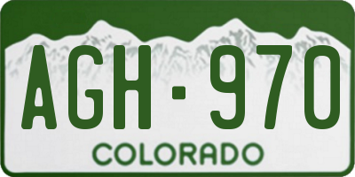 CO license plate AGH970