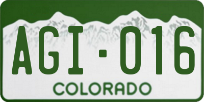 CO license plate AGI016