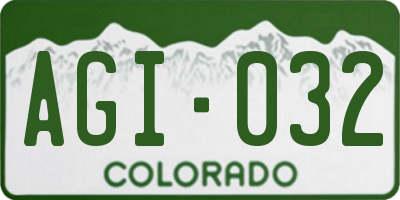 CO license plate AGI032