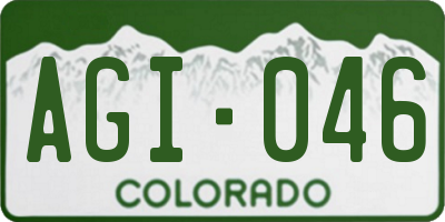 CO license plate AGI046