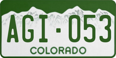 CO license plate AGI053