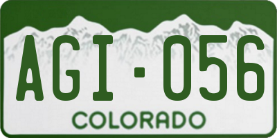CO license plate AGI056