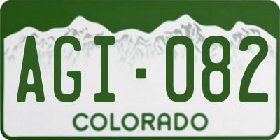 CO license plate AGI082