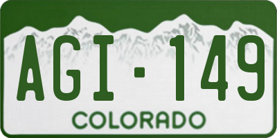 CO license plate AGI149