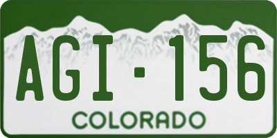 CO license plate AGI156