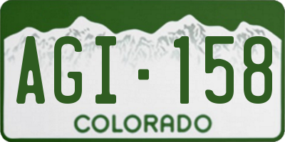 CO license plate AGI158