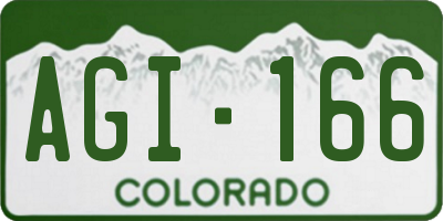 CO license plate AGI166