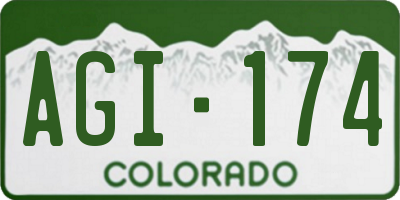 CO license plate AGI174