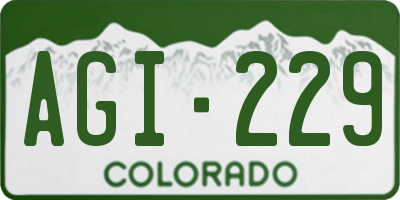 CO license plate AGI229