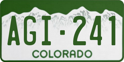 CO license plate AGI241