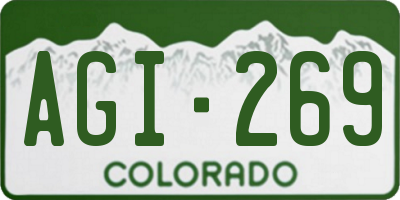 CO license plate AGI269
