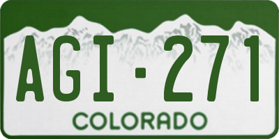 CO license plate AGI271
