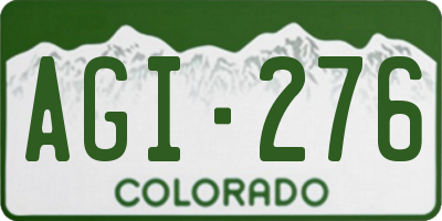 CO license plate AGI276