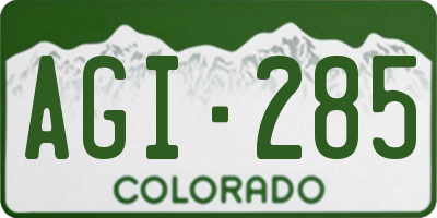 CO license plate AGI285