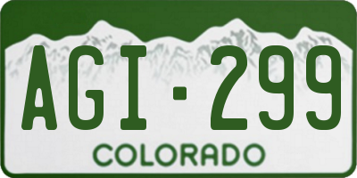 CO license plate AGI299