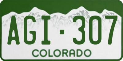 CO license plate AGI307