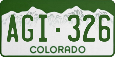 CO license plate AGI326