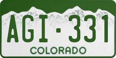 CO license plate AGI331