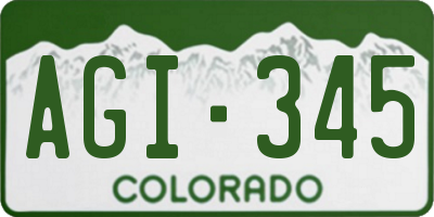 CO license plate AGI345