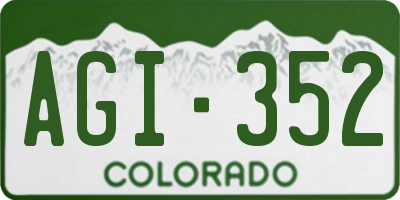 CO license plate AGI352