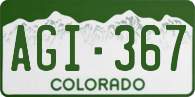 CO license plate AGI367