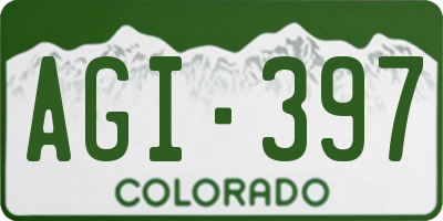 CO license plate AGI397