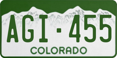 CO license plate AGI455