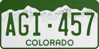 CO license plate AGI457
