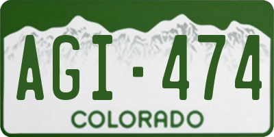 CO license plate AGI474