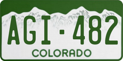 CO license plate AGI482