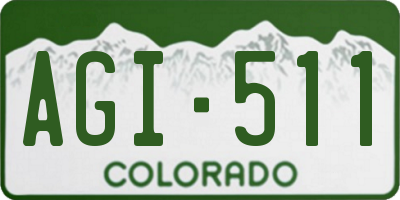 CO license plate AGI511