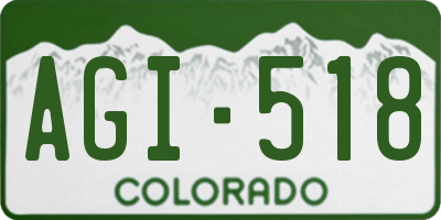 CO license plate AGI518