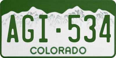 CO license plate AGI534