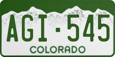 CO license plate AGI545