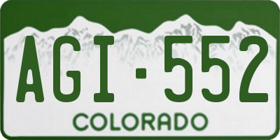 CO license plate AGI552