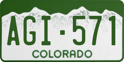 CO license plate AGI571