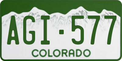 CO license plate AGI577