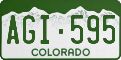 CO license plate AGI595