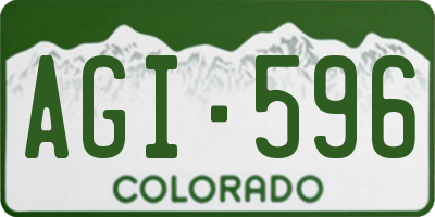 CO license plate AGI596