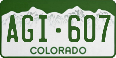 CO license plate AGI607