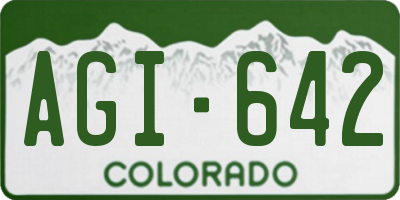 CO license plate AGI642