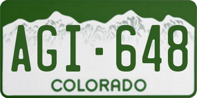 CO license plate AGI648