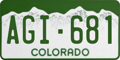 CO license plate AGI681