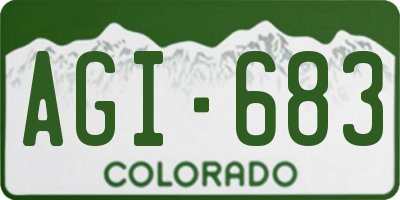 CO license plate AGI683